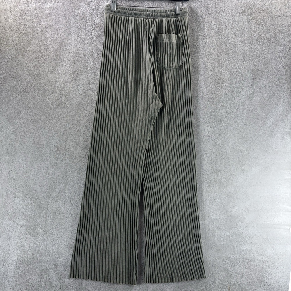 JOHN ELLIOTT‎ Ginza Ribbed Pants Womens Size 0 Green Wide Leg Pull On Casual - Picture 3 of 10